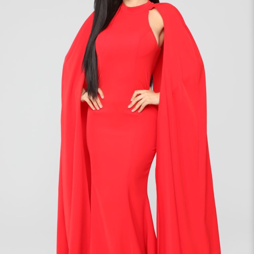 Long red dress